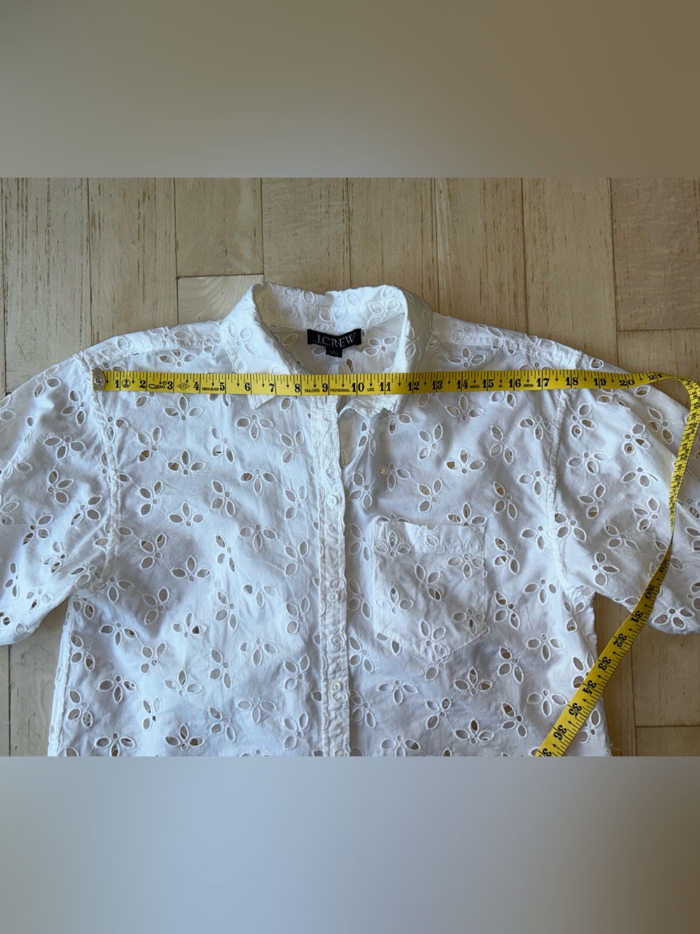 J. Crew Spring Garden Button Up Collar Top Eyelet White Puff Sleeves Size 4 NWOT - Picture 11 of 16
